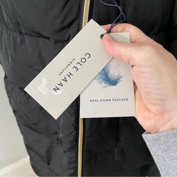 NWT Cole Haan Signature Asymmetrical Collar Convertible Coat 40in size XL - Picture 6 of 13